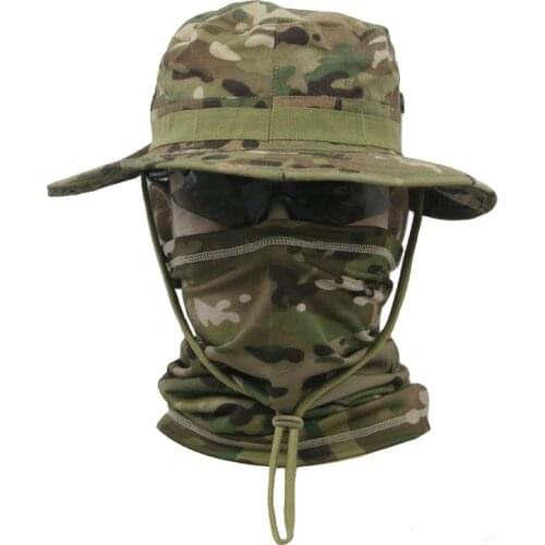 Camouflage Balaclava Magic Neck Scarf Face Mask With Tactical Bonnie Hat + glasses