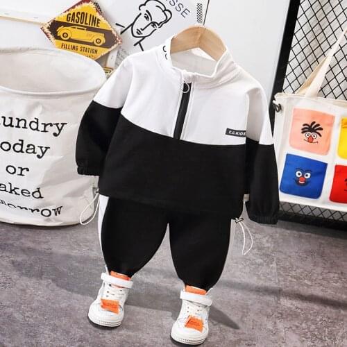 New Children Clothes Suit Spring Kid Boys Girls Patchwork coat Pants 2Pcs/sets Baby Toddler Clothing Infant Sportswear 0-5 years