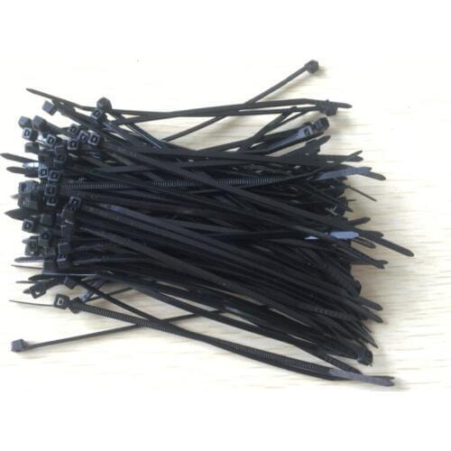 Computer Network Wire Cord Wrap Cable Fixed Zip Tie Black 2.5x120mm 100pcs