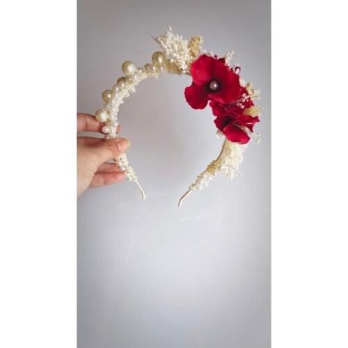 Handmade crown bride crown spring flowers baby shower dried flowers mothers crown birthday tiara newborn custom design