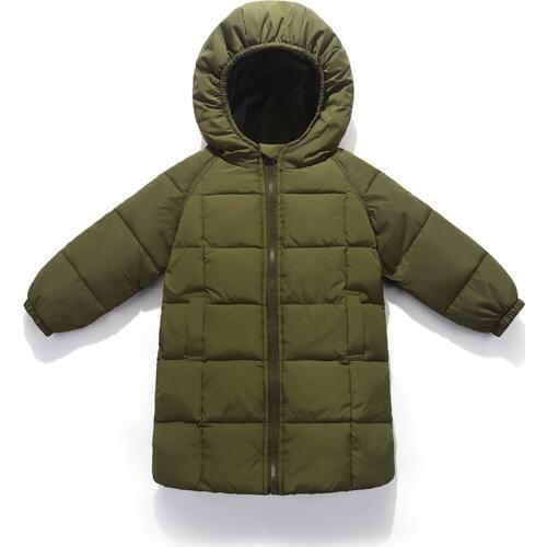 Hot Sale 2020 Winter Little Girls Cotton-Padded Jacket Baby Kids Solid Long Wadded Clothes Coat Childrens Casual Outerwear X170