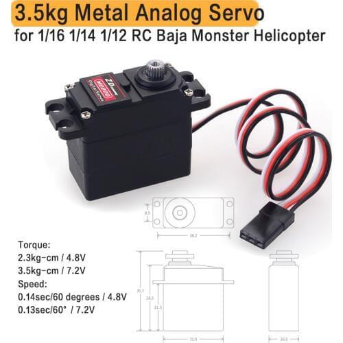 M0200 20g 3.5kg Metal Gear mini Servo for 1/16 1/14 1/12 RC Car Carson WPL Wltoys HSP JJRC ZD Racing RC Buggy Truck Truggy Cr