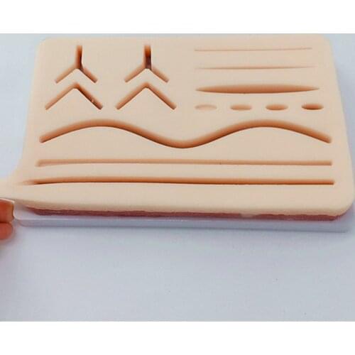 Human Anatomical Skin Large 3 Layer Suture Pad with Wounds Anatomy Skeleton Simulation Silicone Skin Wound Suture Practice Pad