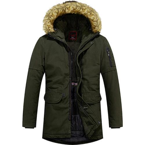 Mens Winter Fleece Military jacket Windbreaker Wool Liner Overcoat Jaqueta Masculina Men Fur Hooded Snow Parka Coats L-4XL