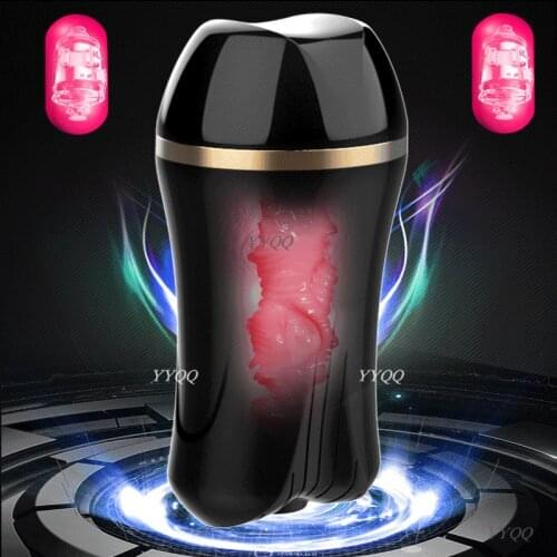 Mens Masturbator Automatic Sex Toys Cup Sex Dolls Boys Real Vagina Pocket Oral Sex Silicone Vibrator Penis Training Sex Toys