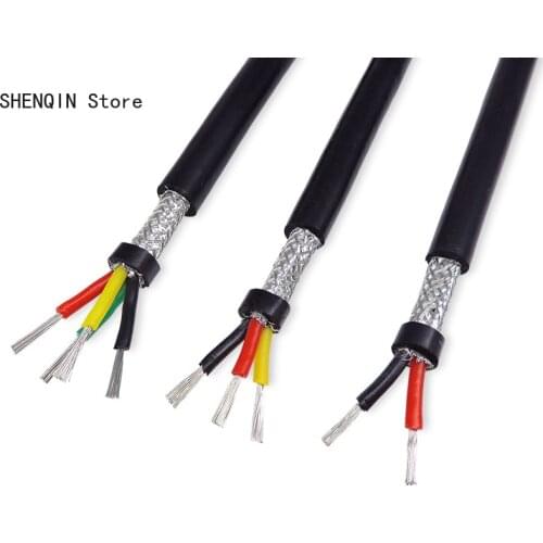 Soft 2-core shielded silicone cable Heat-resistant 200 cable 22AWG 20AWG 18AWG 17AWG 15AWG