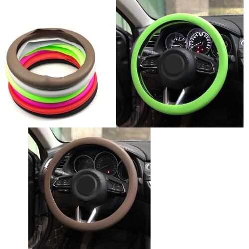 Car Soft Silicon Steering Wheel Cover For Geely Vision SC7 MK CK Cross Gleagle SC7 Englon SC3 SC5 SC6 SC7 Panda