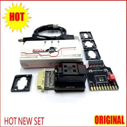 NEW Original Miracle Ninja box Miracle box with 4 in 1 emmc adaptor BGA eMMC 186 & 162 &221 & 169& 153 &254