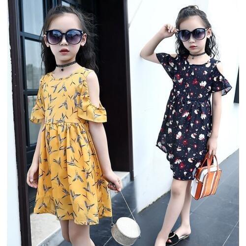 Girls Dress Bohemia Style Dresses Girls Sleeveless Floral Dress for Adolescents 6-10T Big Kids Girls Clothes