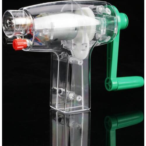 Portable Hand Crank Generator Manual Electricity Emergency Charger Power Supply Mini Dynamotor Fan Model Toy