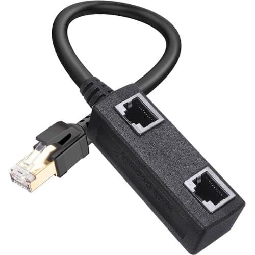 RJ45 Splitter Ethernet Network Connector Splitter Adapter Cable for Networking Extension 1 Male to 2 Female adapter