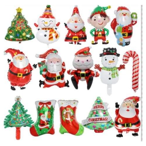 Christmas Mall Hotel KTV Decoration Supplies Christmas Snowman Old Snowflake Christmas Tree Aluminum Balloon Package