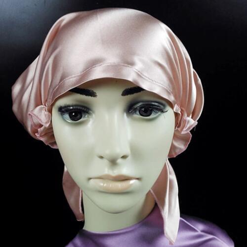 Silk Sleeping Cap New 100% Silk Night Cap Solid Color Soft Night Wrap Head Cover for Hair Care Elastic Band sjm-01