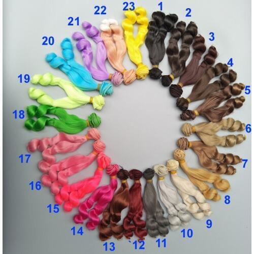 15 cm high temperature heat resistant doll curly wigs for russian diy clothes doll hair