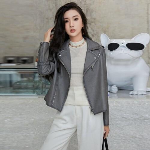 High Quality Genuine Leather Jackets Women Spring Autumn 2020 Motorcycle Female Jacket Sheepskin Coat Chaqueta Mujer Zjt1545