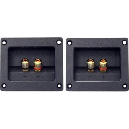 WSFS Hot 2pcs DIY Home Car Stereo 2-way Speaker Box Terminal Round Square Spring Cup Connector Binding Post Banana jack and plug