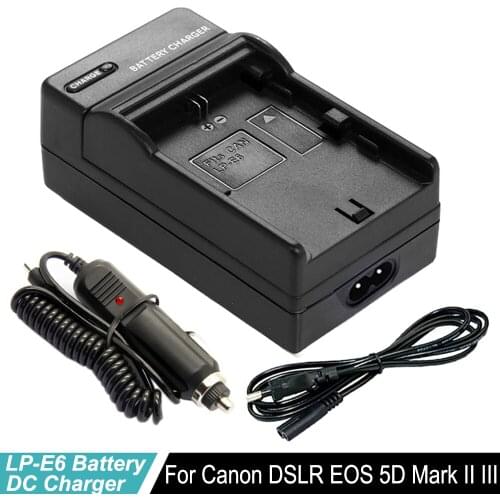 EU LP E6 battery LPE6 LP-E6 Charger for Canon EOS 5DS 5D Mark II Mark III 6D 7D 60D 60Da 70D 80D DSLR EOS 5DSR Camera Batteries