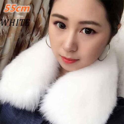 JKP Womens True Fox Fur Collar Scarf Men and Women Shawl Wrap Shrug Neck Warm Shawl Fur Collar Wholesale Hot Ring Scarf Female