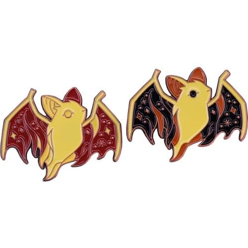 Ghost Friend flying animal of the night Glow In The Dark enamel pin badge