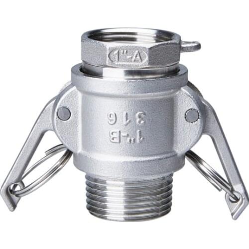 1/2" BSP Male x 1/2" BSP Female Thread 304 Stainless Steel B + A Type CamLock Fitting Pump Adapter Cam Groove Coupling