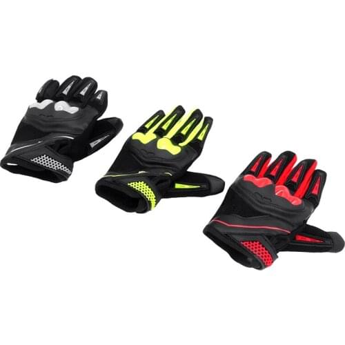 1pair Motorcycle Touch Screen Riding Glove Breathable Mesh Motocross Glove All-finger Protective Anti-drop Shock-absorbing Glove