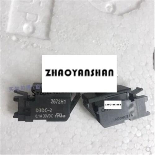 100pcs X D3DC-2 D3DC Micro Switch 0.1A 30VDC Small limit travel switch black brake Free Shipping