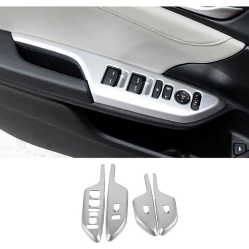 2016/17/18 For Honda Civic 10th-Car Door and Window Glass Lifting Switch trim Cover-ABS Matte/Red auto interior accessories 4pcs