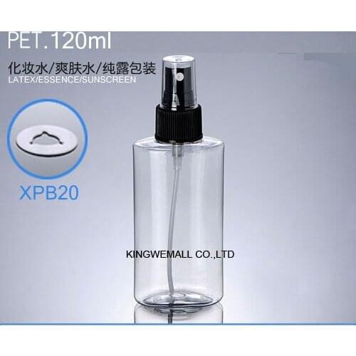 300pcs/lot 120ml Clear Empty Plastic PET Refillable Spray Flat Shape Bottle with Nozzles Cosmetic Atomizer Containers
