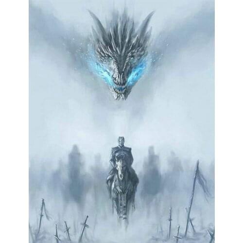 5D Diamond Painting Dragon Movie Warrior DIY 3D Diamond Mosaic Landscape Icon Crafts Diamond Embroidery Decorative Sticker CV594