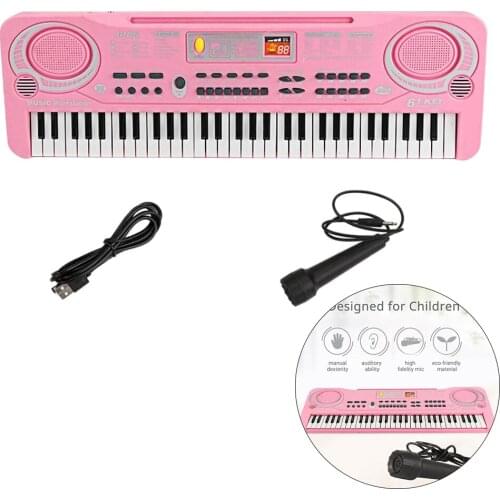 61 Keys Electronic Digital Keyboard Piano Musical Instrument Toy w/ Microphone for Kids Children