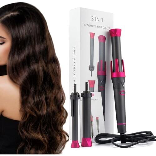 Automatic Curling Iron Rotating Hair Curler Salon 3 in 1 Ceramic Styling Roller For Curls Waves 230℃ Fast Heating Waver Wand