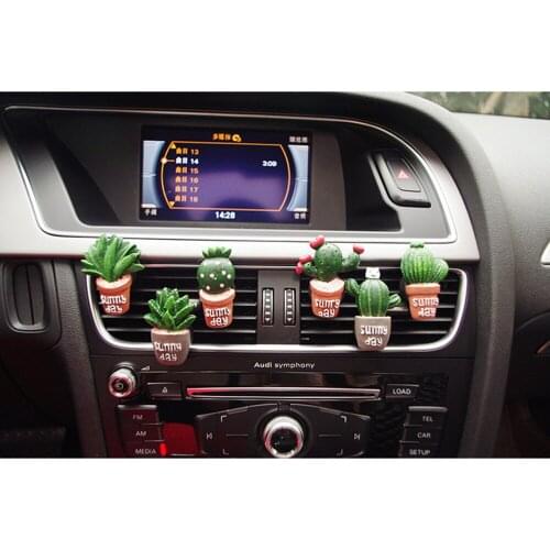 Auto Decor Accessories Perfume Clip Car Interior Air Freshener Simulation Potted Plants Cactus Air-conditioning Vent Balm Clips