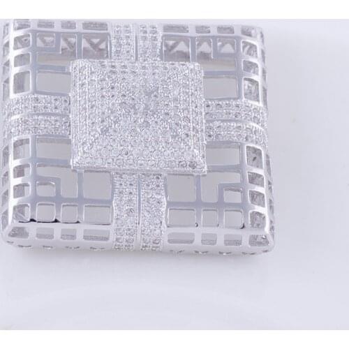 Hot Jewelry Big Zircon Czech Charms For Bracelets & Necklaces Vintage Copper Micro Pave Charms Connectors Jewelry Accessories