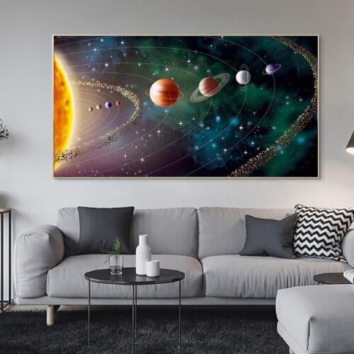 Large size 5D diy Diamond Painting Solar System Planet Landscape diamond mosaic full square Round drill embroidery DIY Gift