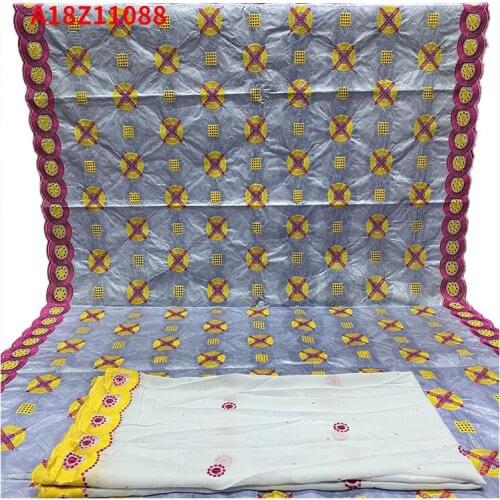 Buzan supporting 5+2yards African Bazin Riche Getzner Lace Embroidery French Tulle Lace Fabric A18Z11088