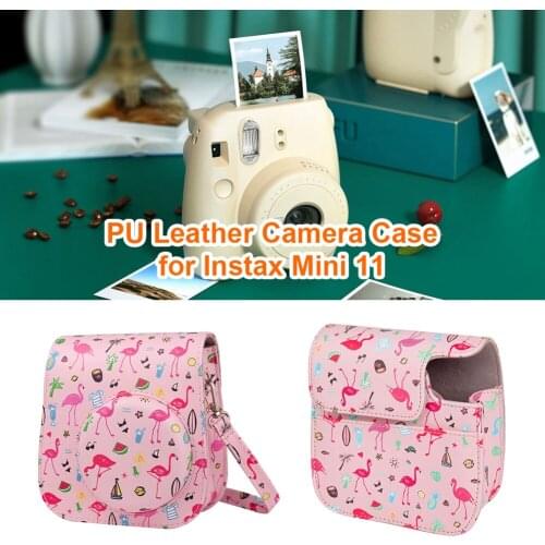 Camera PU Leather Case Shoulder Strap Portable 4 Colors Film Camera Bag Pouch Cases for Fujifilm Instax Mini 11 9 8