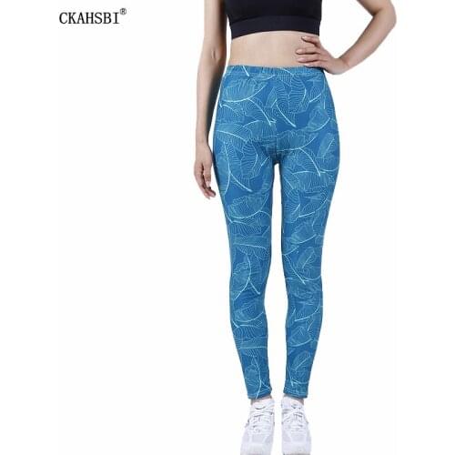 CKAHSBI High Waist Women Yoga Pants Elastic Casual Leggings Print Plus Size Girl Full Sport Gym Push Up Workout Sexy Elastic
