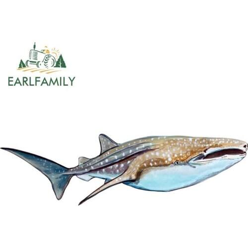 EARLFAMILY 13cm x 3.8cm Whale Shark Truck Auto Wall Car Printed Vinyl Decal SUV Truck Graphic Waterproof Decor Car Sticker