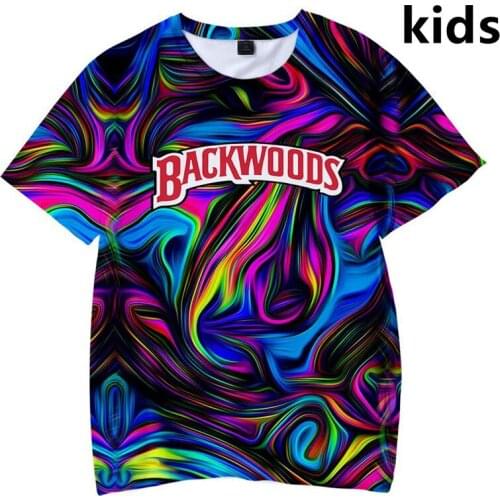 3 To 14 Years Kids t shirt Backwoods 3D Printed t-shirt Boys Girls Tie dye tshirt Kawaii funny T shirts Children Clothes