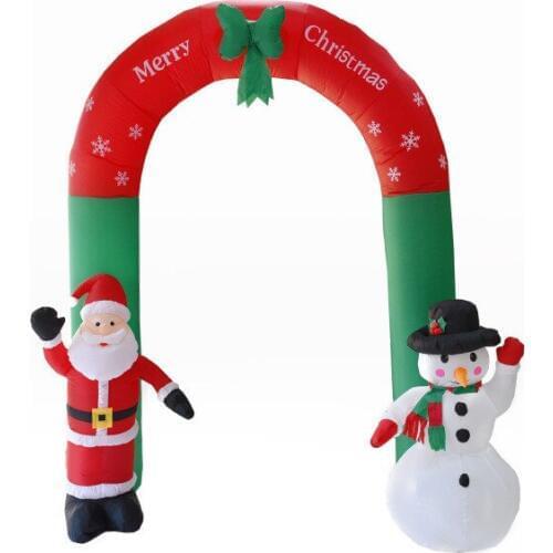Giant Arch Santa Claus Snowman Inflatable Christmas Arch Garden Yard Inflatable Archway New Year Festival Party Props Ornaments