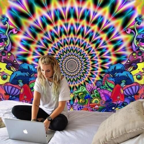 Carpet Tapestry Blanket Throw Wall-Hanging Psychedelic-Pattern Home-Deco