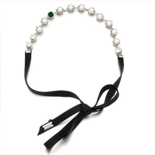 Hot Sale Womens Alloy Plated Pearl Headband Head Wrap Hairband Headdress Women Fashion Accessory Headwear