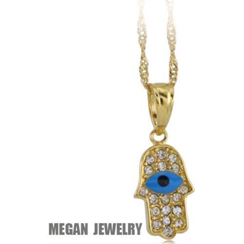 Hamsa Hand Of Fatima evil eye crystal fashion pendant & necklace for women & men, charm Gift & Jewelry