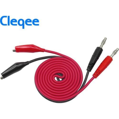 Cleqee P1038 1Set Double Stitch Alligator Test Lead Clip To Probe Cable For Multimeters