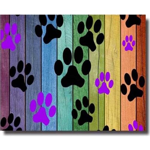 Colorful Puppy Paws Decorative Doormats Non-Skid Slip Rubber Entrance Mats Rugs Indoor/Outdoor/Front Door/Bathroom/Kitchen/Bedr