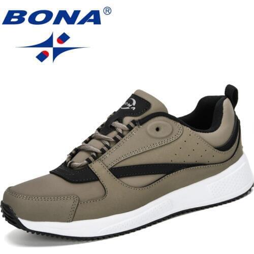 BONA 2019 New Designers Popular Running Shoes Men Lightweight Breathable Sneakers Man Sport Outdoor Jogging Sneakers Male Comfy