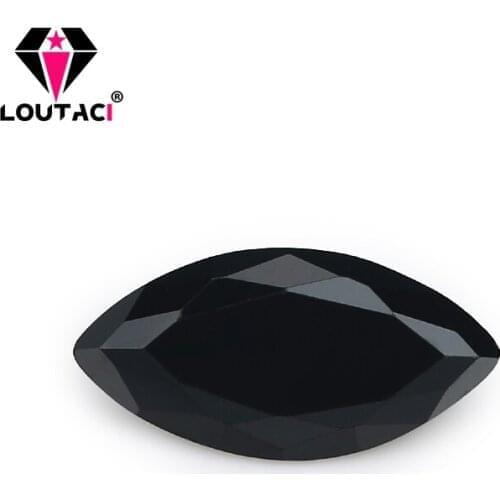 LOUTACI Most Precious Stones And Gemstone Black Cubic Zirconia Marquise Shape For Sale Middle Size 4x8-5x10mm