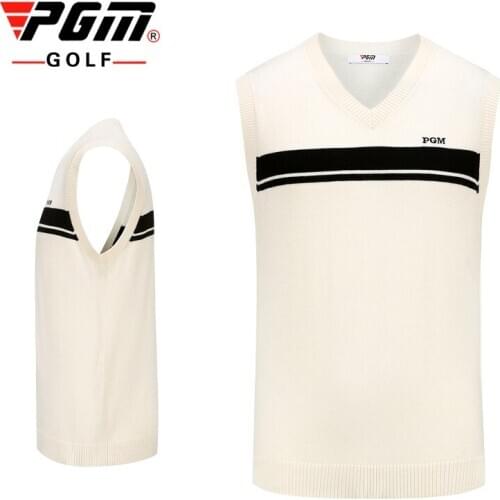 PGM New Autumn Winter Mens Golf Clothing Soft Comfortable Keep Warm Men V-neck Golf Sweater Vest Male Golf Sleeveless Jacket