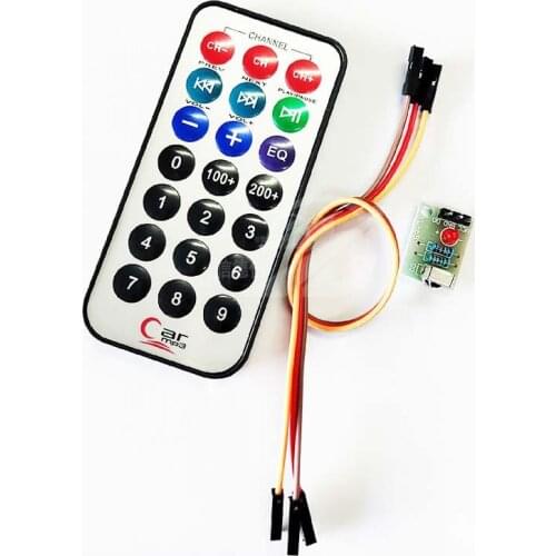 3-piece set, single-chip microcomputer infrared remote control module + receiving head HX1838+NEC coded infrared remote control
