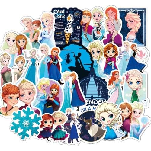 100Pcs Disney Frozen Disney Princess Waterproof Stickers Toys Skateboard Luggage Suitcase Computer personality graffiti stickers